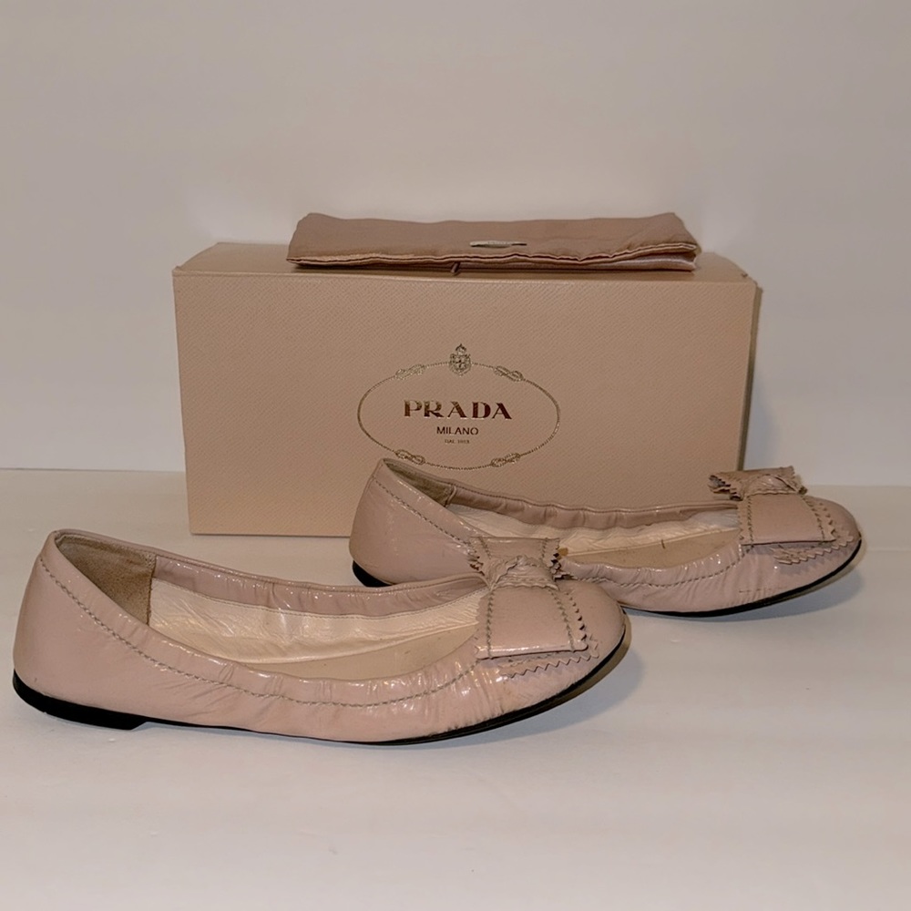 Prada Nude Ballet Flats/Slippers with Bow!!